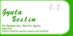 gyula beslin business card